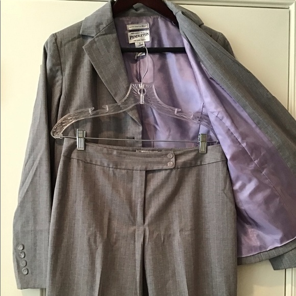 Pendleton gray suit set with lavender pinstripes - Picture 5 of 6